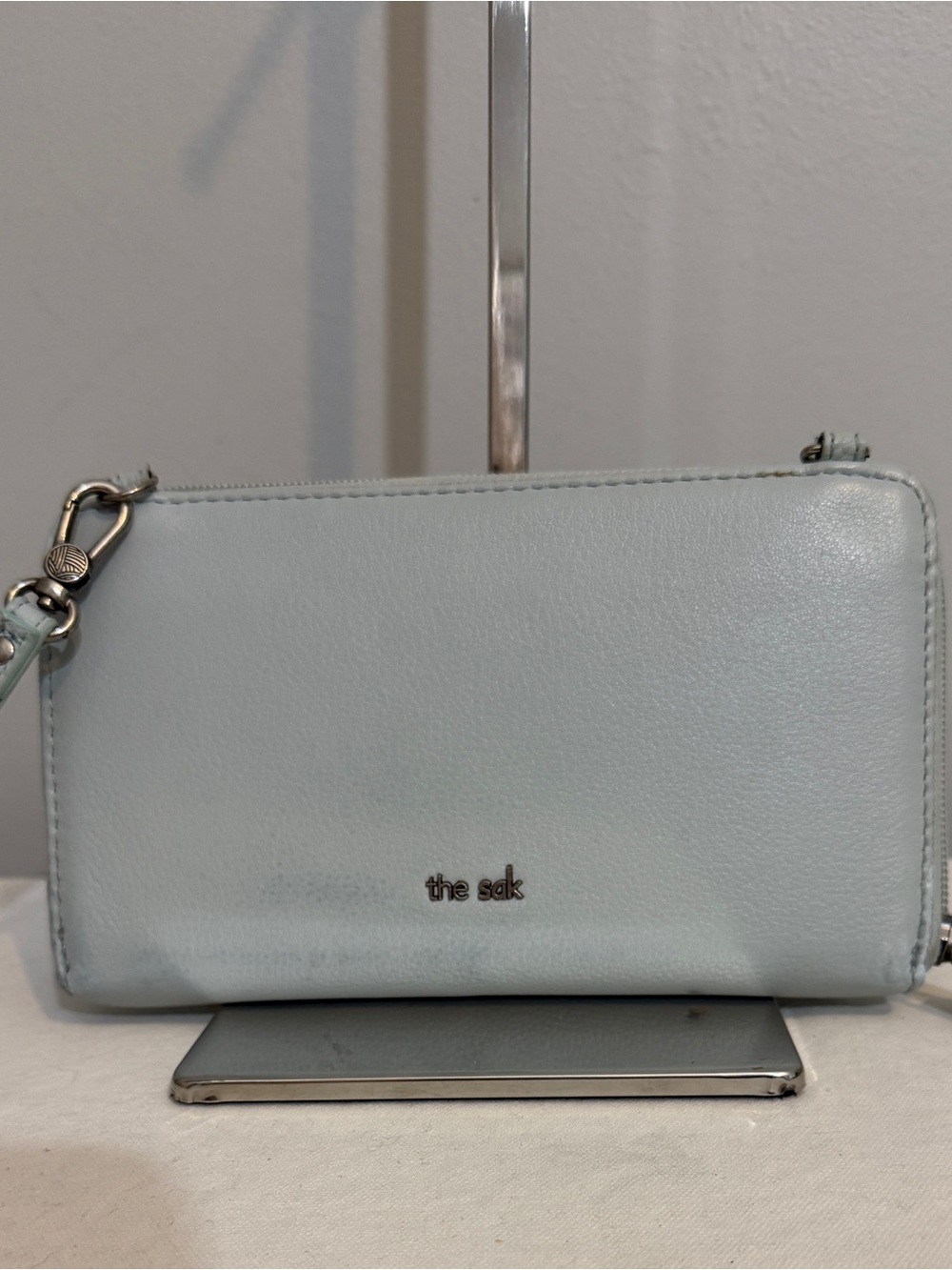 The Sak Light Blue Shoulder Bag Wristlet Wallet with Replacement Strap - Picture 2 of 16